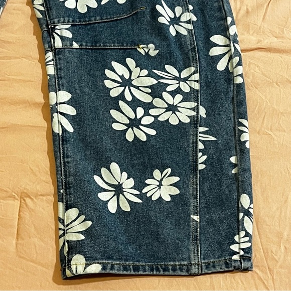 New Collection Ked Women Laser Daisy Flower Barrel Jeans Hippy Boho Slouchy Sz16 - Picture 7 of 8